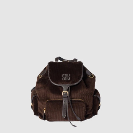 미우미우 여성 코듀로이 백팩 - MiuMiu Womens Corduroy Backpack - mib12608x