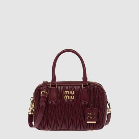 미우미우 여성 아르카디 마테라쎄 나파 가죽 백 - Miumiu Womens Arcadi Matelasse Bag - mib12644x