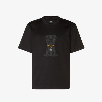 펜디 남성 라운드 반팔 티셔츠 - Fendi Mens Round Tshirt - fec12559x