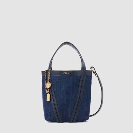 끌로에 여성 데님 스핀 토트 백  - Chloe Womens Denim Spin Tote Bag - chb12738x