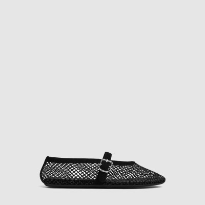 알라이아 여성 피시넷 발레 플랫 슈즈 - Alaia Womens Fishnet Ballet Flat Shoes - als8783x