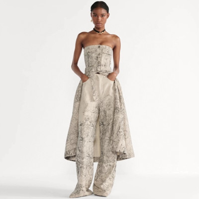 디올 여성 벨트 뷔스티에 미디 드레스 - Dior Womens Belted Bustier Midi Dress - dic12625x