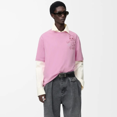 로에베 남성 라운드 반팔티 - Loewe Mens Round Tshirt - loc12638x