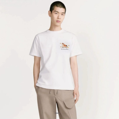 디올 남성 라운드 반팔 티셔츠 - Dior Mens Round Tshirt - dic12643x