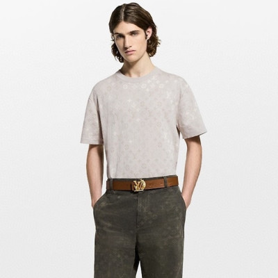 루이비통 남성 라운드 반팔 티셔츠 - Louis vuitton Mens Round Tshirt - lvc12695x