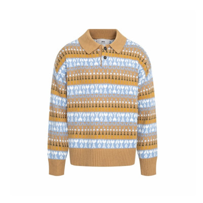아미 남/녀 폴로 니트 - Ami Unisex Polo Knitwear - amc12745x