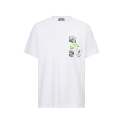 디올 남성 라운드 반팔 티셔츠 - Dior Mens Round Tshirt - dic12809x