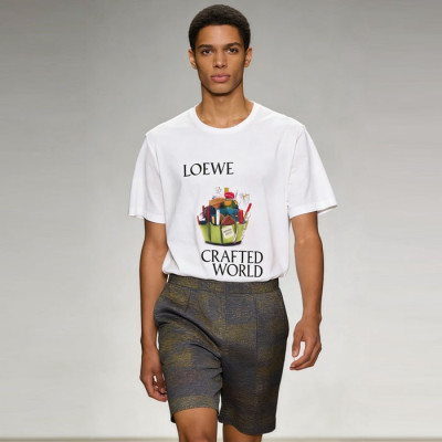 로에베 남성 라운드 반팔티 - Loewe Mens Round Tshirt - loc13029x