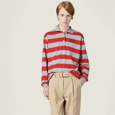 미우미우 여성 폴로 긴팔티 - Miumiu Womens Polo Tshirt - mic13050x