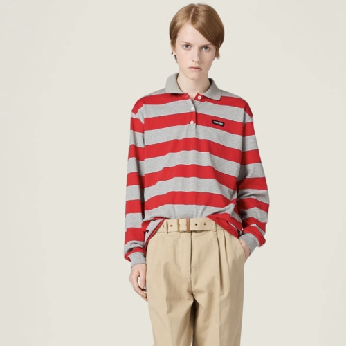 미우미우 여성 폴로 긴팔티 - Miumiu Womens Polo Tshirt - mic13050x