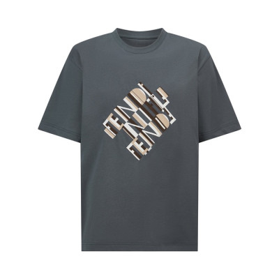 펜디 남성 라운드 반팔 티셔츠 - Fendi Mens Round Tshirt - fec13071x