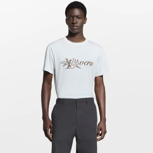 루이비통 남성 라운드 반팔 티셔츠 - Louis vuitton Mens Round Tshirt - lvc13102x