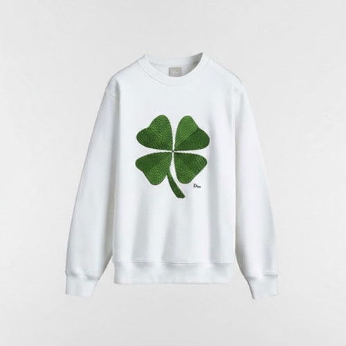 디올 남성 클로버 자수 스웨트 셔츠 - Dior Mens Clover Embroidered Sweatshirt - dic13238x