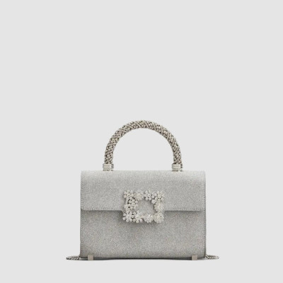 로저비비에 여성 플라워 스트라스 주얼 앤벨롭 미니 백 - Roger Vivier Womens Flower Strass Jewel Envelope Mini Bag - rob13495x