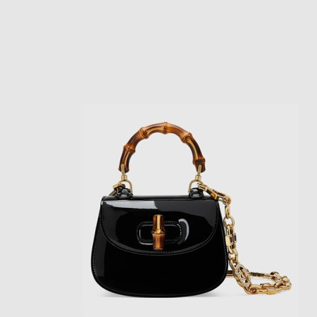 구찌 여성 뱀부 1947 미니 탑 핸들백 - Gucci Womens Bamboo 1947 Mini Top Handle Bag - gub14220x