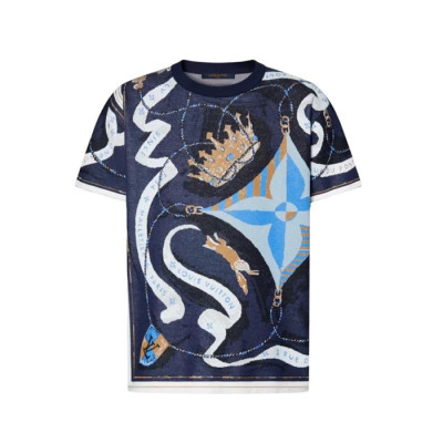 루이비통 남성 라운드 반팔 티셔츠 - Louis vuitton Mens Round Tshirt - lvc13594x