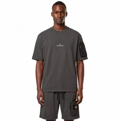스톤아일랜드 남성 라운드 반팔 티셔츠 - Stone Island Mens Round Tshirt - stc13655x
