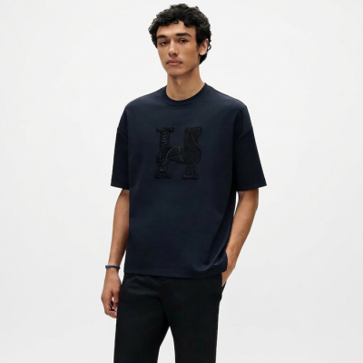 에르메스 남성 라운드 반팔티 - Hermes Mens Round Tshirt - hec13664x
