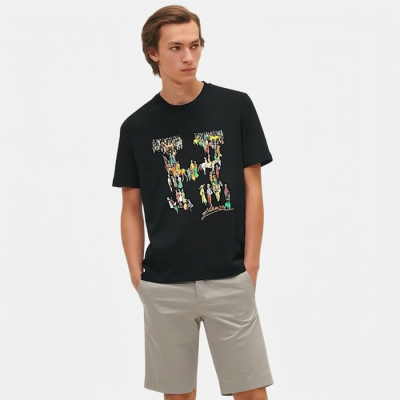 에르메스 남성 라운드 반팔티 - Hermes Mens Round Tshirt - hec13669x