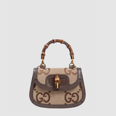 구찌 여성 뱀부 1947 점보 GG 미니백 - Gucci Womens Bamboo 1947 Jumbo GG Mini Bag - gub14697x