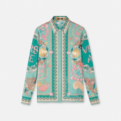베르사체 여성 베르사체 언더워터 바로코 실크 셔츠 - Versace Womens Underwater Barocco Silk Shirt - vec13706x