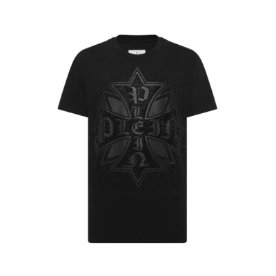 필립플레인 남성 라운드 반팔티 - Philipp-plein Mens Round Tshirt - phc13759x