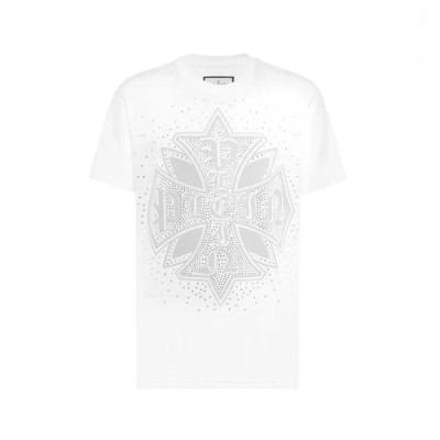 필립플레인 남성 라운드 반팔티 - Philipp-plein Mens Round Tshirt - phc13760x