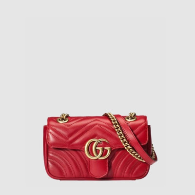 구찌 여성 GG 마몽 마틀라세 미니 숄더백 - Gucci Womens GG Marmont Matelassé Mini Shoulder Bag - gub14737x