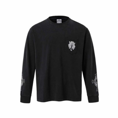 크롬하츠 남성 라운드 긴팔티 - Chrome Hearts Mens Round Tshirt - chc13881x