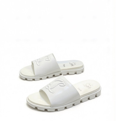 크리스찬 루부탱 남성 CL 로고 슬라이드 샌들 - Christian Loubutin Mens CL Logo-embossed Slides - cls13644x