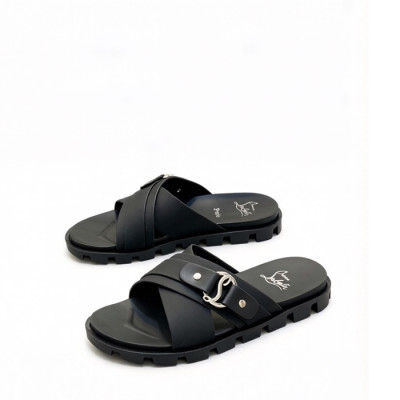 크리스찬 루부탱 남성 CL 로고 슬라이드 샌들 - Christian Loubutin Mens CL Logo-embossed Slides - cls13649x