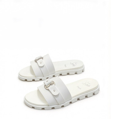 크리스찬 루부탱 남성 CL 로고 슬라이드 샌들 - Christian Loubutin Mens CL Logo-embossed Slides - cls13652x