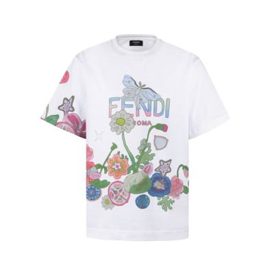 펜디 남성 라운드 반팔 티셔츠 - Fendi Mens Round Tshirt - fec13954x