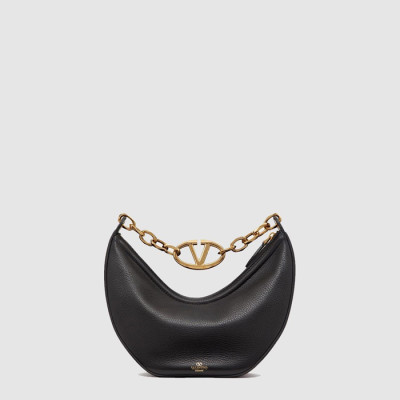 발렌티노 여성 브이로고 문 스몰 체인 호보 백 - Valentino Womens V-Logo Moon Small Chain Hobo Bag - vab14910x