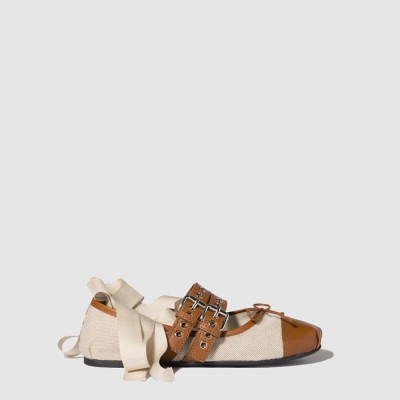 미우미우 여성 레더 발레리나 - Miu Miu Womens Leather Ballerina - mis13687x