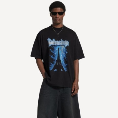 발렌시아가 남성 라운드 반팔 티셔츠 - Balenciaga Mens Round Tshirt - bac14066x