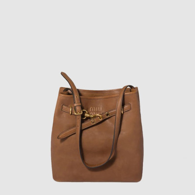 미우미우 여성 가죽 버킷 백 - Miumiu Womens Leather Bucket Bag - mib14994x