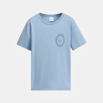 디올 여성 라운드 반팔티 - Dior Womens Round Tshirt - dic14238x