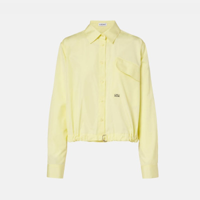로에베 여성 드로스트링 헴 셔츠 - Loewe Womens Drawstring-Hem Shirt - loc14287x