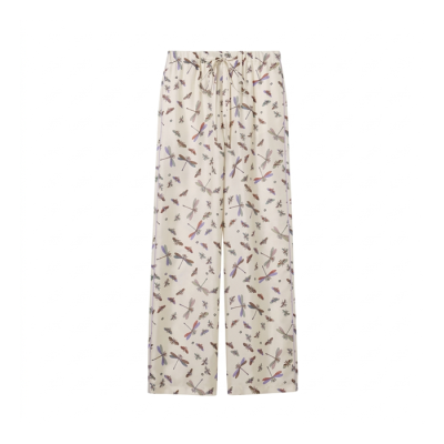 루이비통 여성 프린트 실크 트윌 팬츠- Louis vuitton Womens Printed Silk Twill Pants - lvc14296x