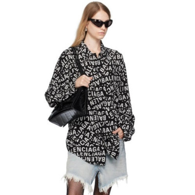 발렌시아가 여성 스트라이프 미니멀 셔츠 - Balenciaga Womens Strips Minimal Shirt - bac14297x