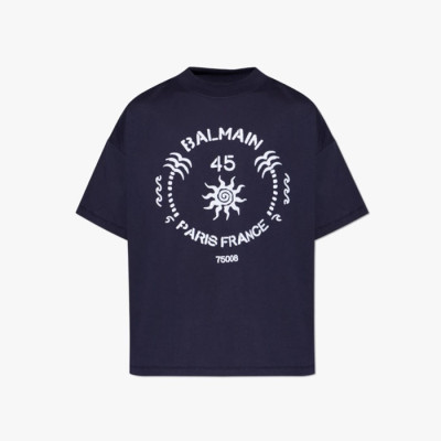 발망 남성 그래픽 프린트 티셔츠 - Balmain Mens Graphic Print Tshirt - bac14315x