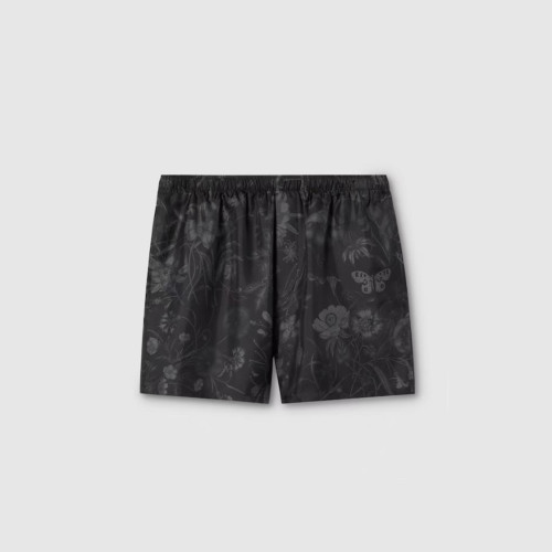 구찌 남성 프린트 실크 트윌 쇼츠 - Gucci Mens Printed Silk Twill Shorts - guc14331x
