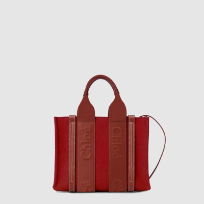 끌로에 여성 우디 스트랩 토트 백 스몰 - Chloe Womens Woody Strap Tote Bag Small - chb15122x