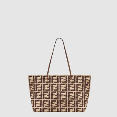펜디 여성 FF 라피아 크로셰 토트백 - Fendi Womens FF Raffia Crochet Tote Bag - feb15197x