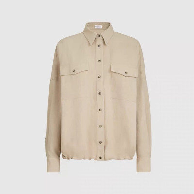 브루넬로 쿠치넬리 여성 플루이드 트윌 셔츠 - Brunello Cucinelli Womens Fluid Twill Shirt - brc14377x