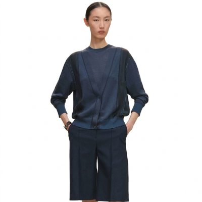 에르메스 여성 브이넥 가디건 - Hermes Womens V-neck Cardigan - hec14387x
