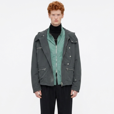 에르메스 남성 지퍼 여밈 후드 재킷 - Hermes Mens Zipped Hooded Jacket - hec14438x