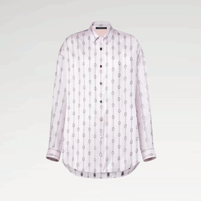 루이비통 여성 스트라이프 보석 프린트 셔츠 파자마 팬츠 - Louis vuitton Womens Striped Jewel Print Shirt Pajama Pants - lvc14454x