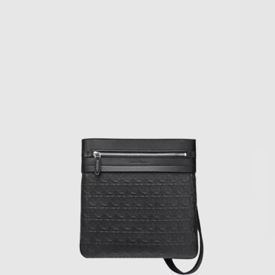 페라가모 남성 간비니 엠보 패턴 크로스 백 - Ferragamo Mens Ganbini Embossed Pattern Crossbody Bag - feb15368x